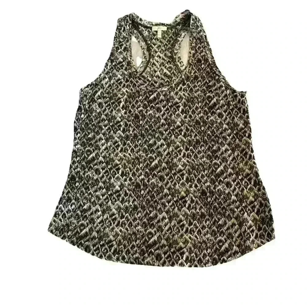 Joie 100% Silk Feather Print Racerback Tank Top Women’s Size XS